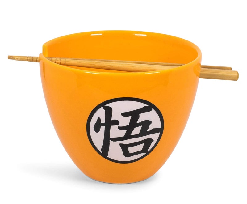 Toynk Dragon Ball Z Ceramic Noodle Bowl & Chopsticks Set, 16 Ounce, Official Goku Themed, Collectible, Dishwasher & Microwave Safe, Scratch Resistant, Stars Pattern, Anime & Manga Fans - Image 1